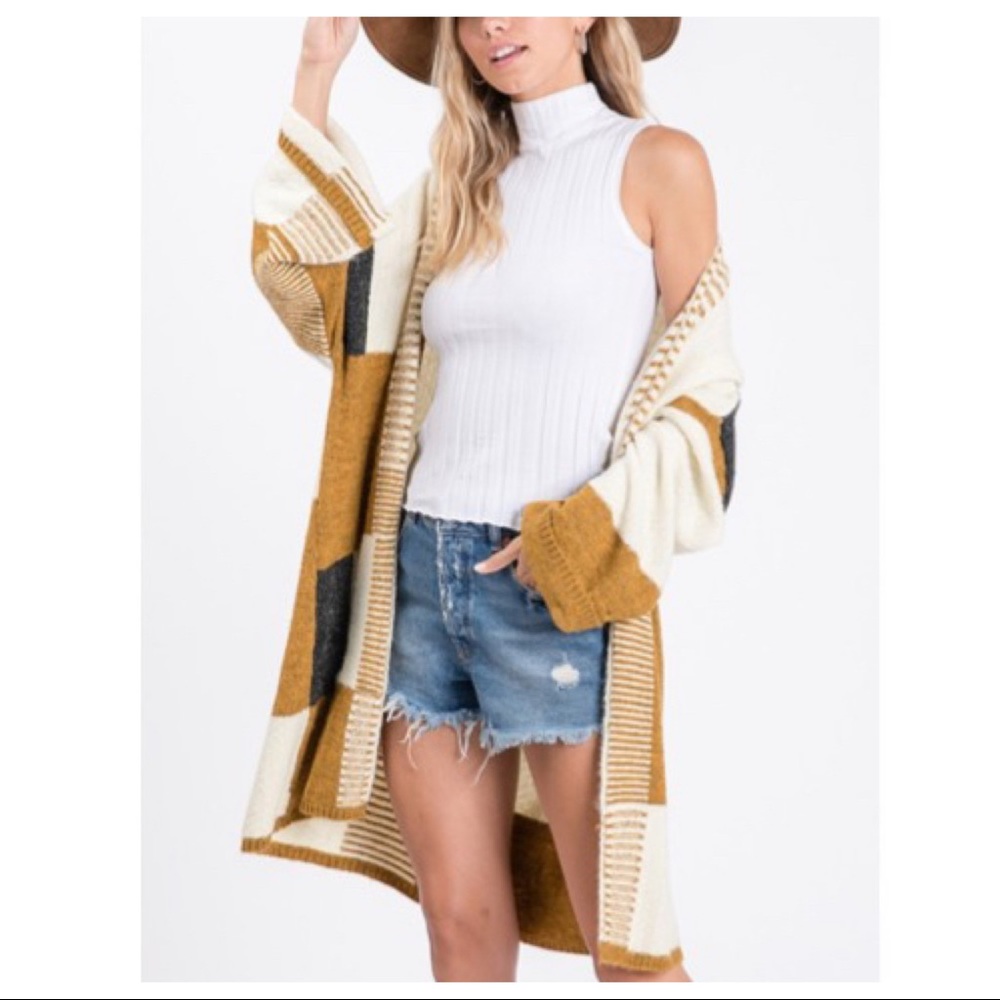 ✨LAST ONE✨Boho Chic Color Block Knit Cardigan - Picture 5 of 8